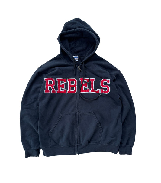 Vintage Ole Miss Zip Up Hoodie-M