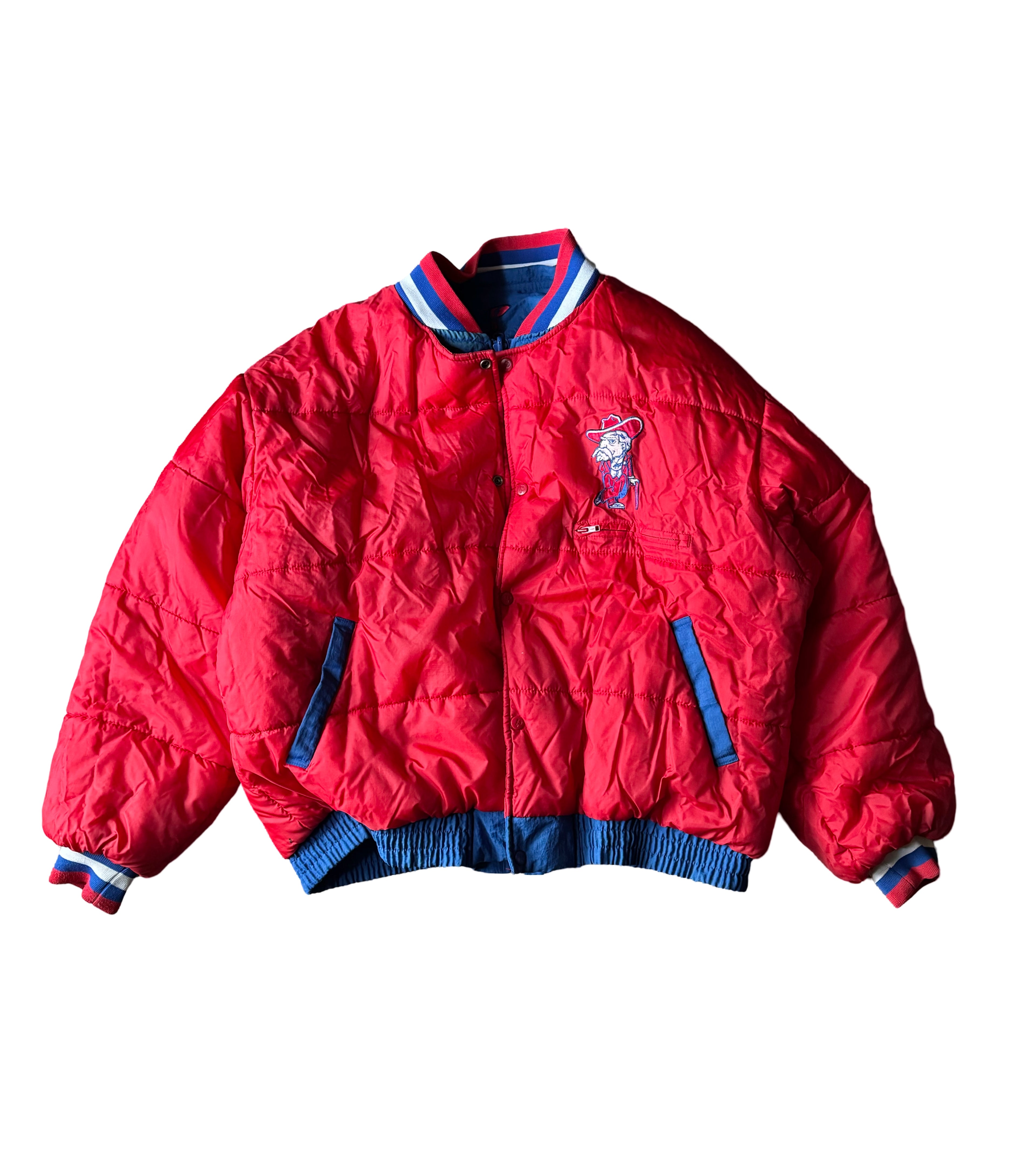 Vintage Ole Miss 90s reversible Puffer Jacket -XL