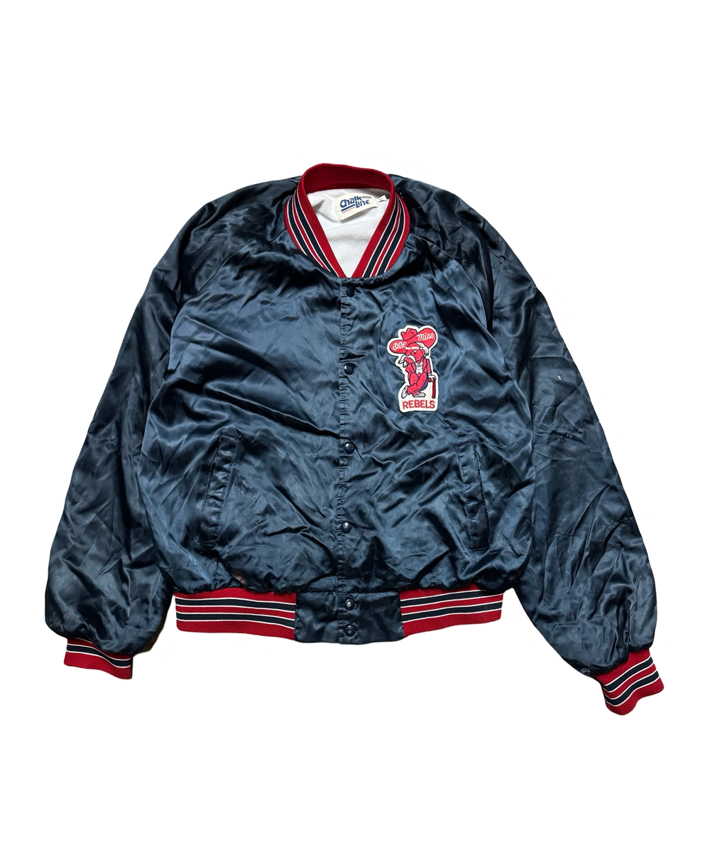 Ole Miss 80’s satin jacket- L/Xl