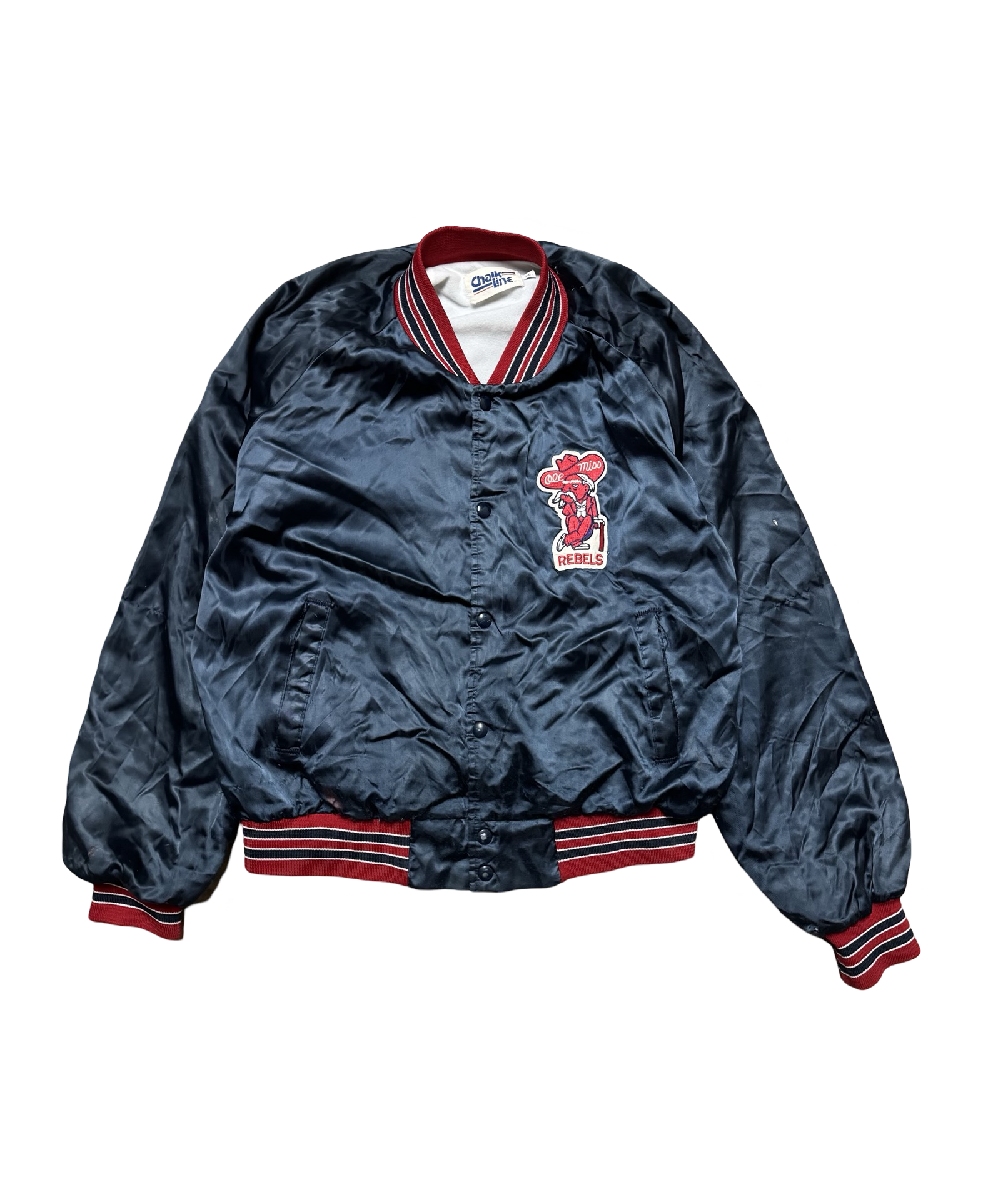 Ole Miss 80’s satin jacket- L/Xl