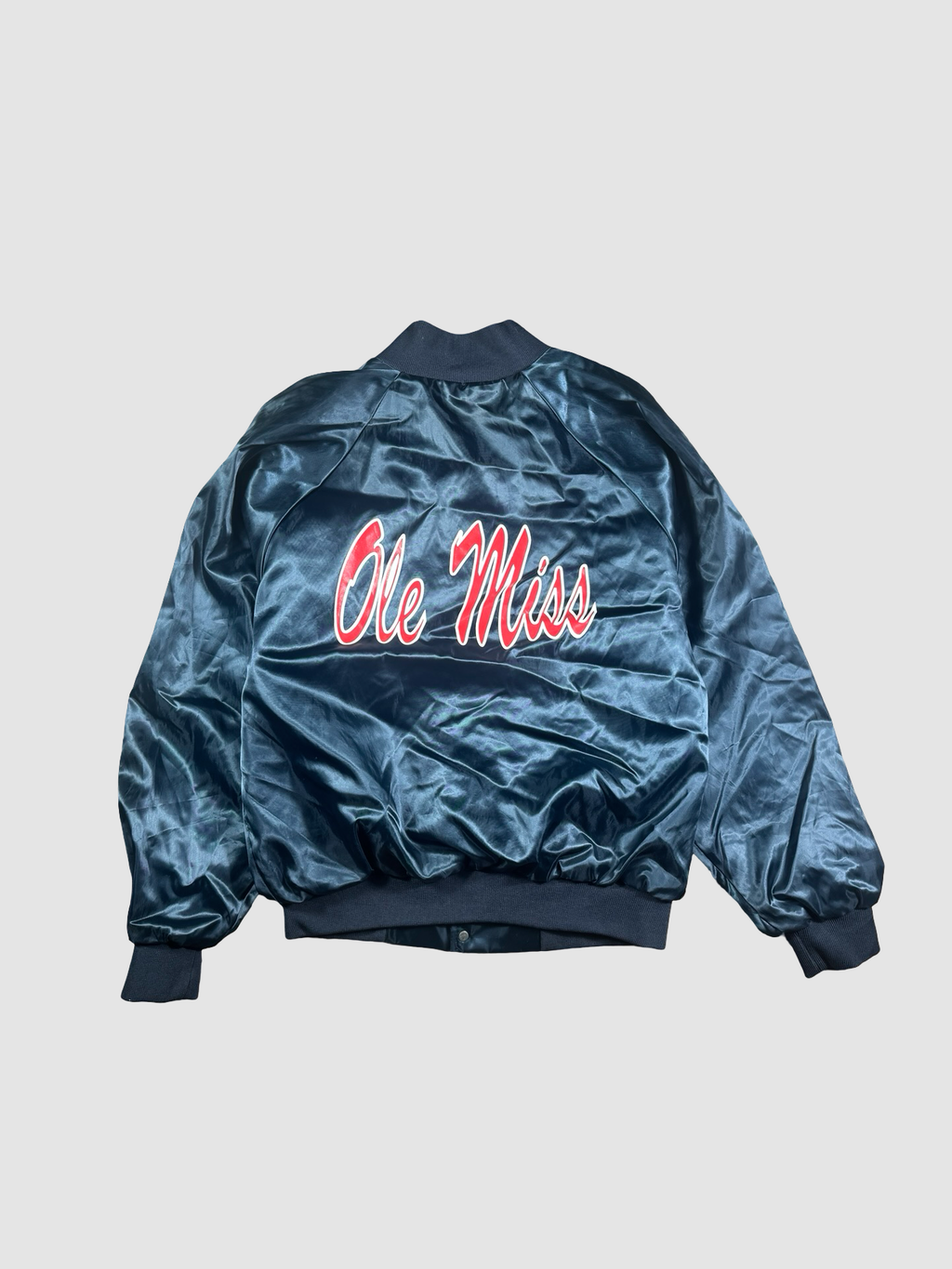 Ole Miss satin bomber jacket- L